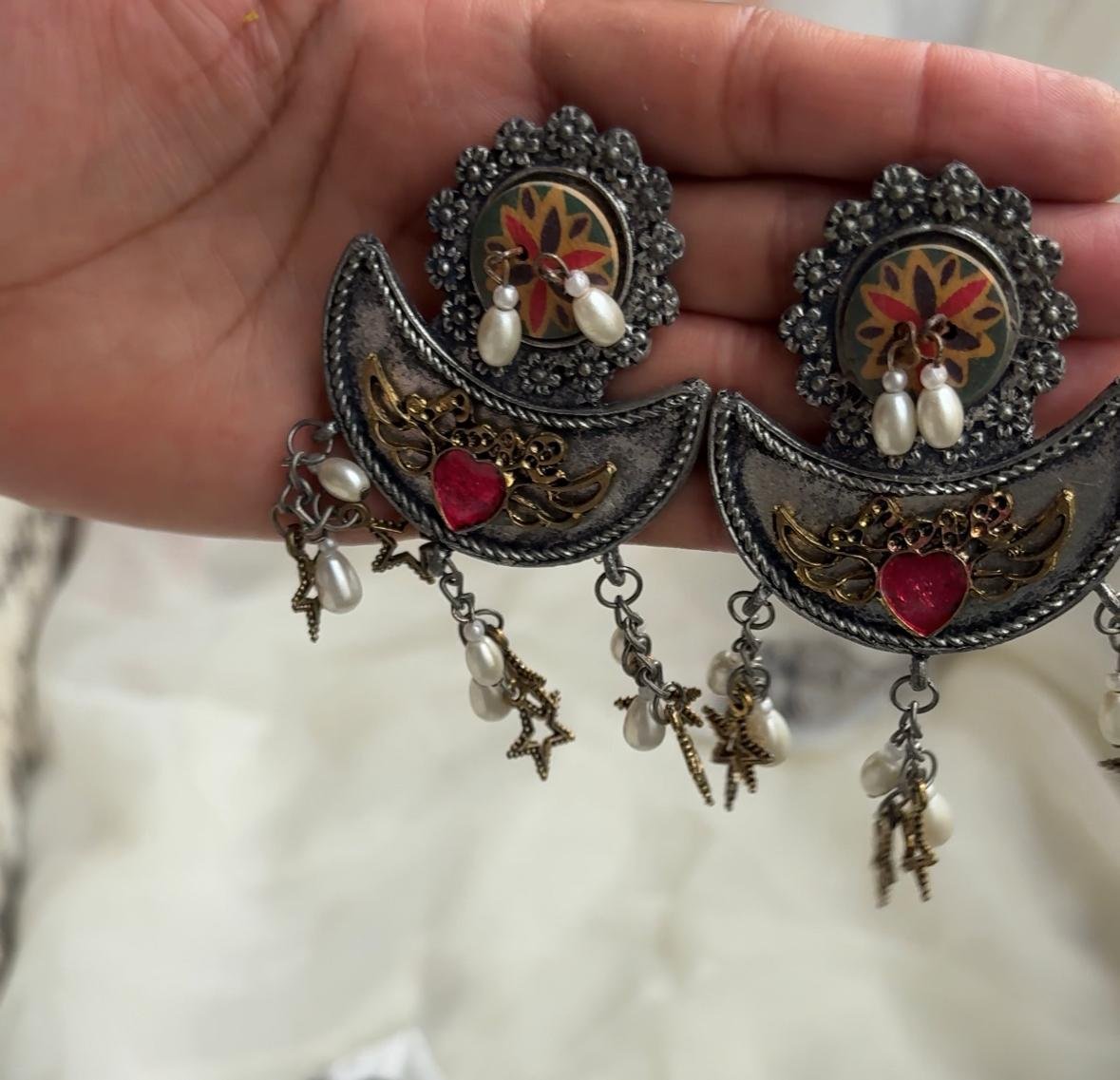 Brass Long Earrings