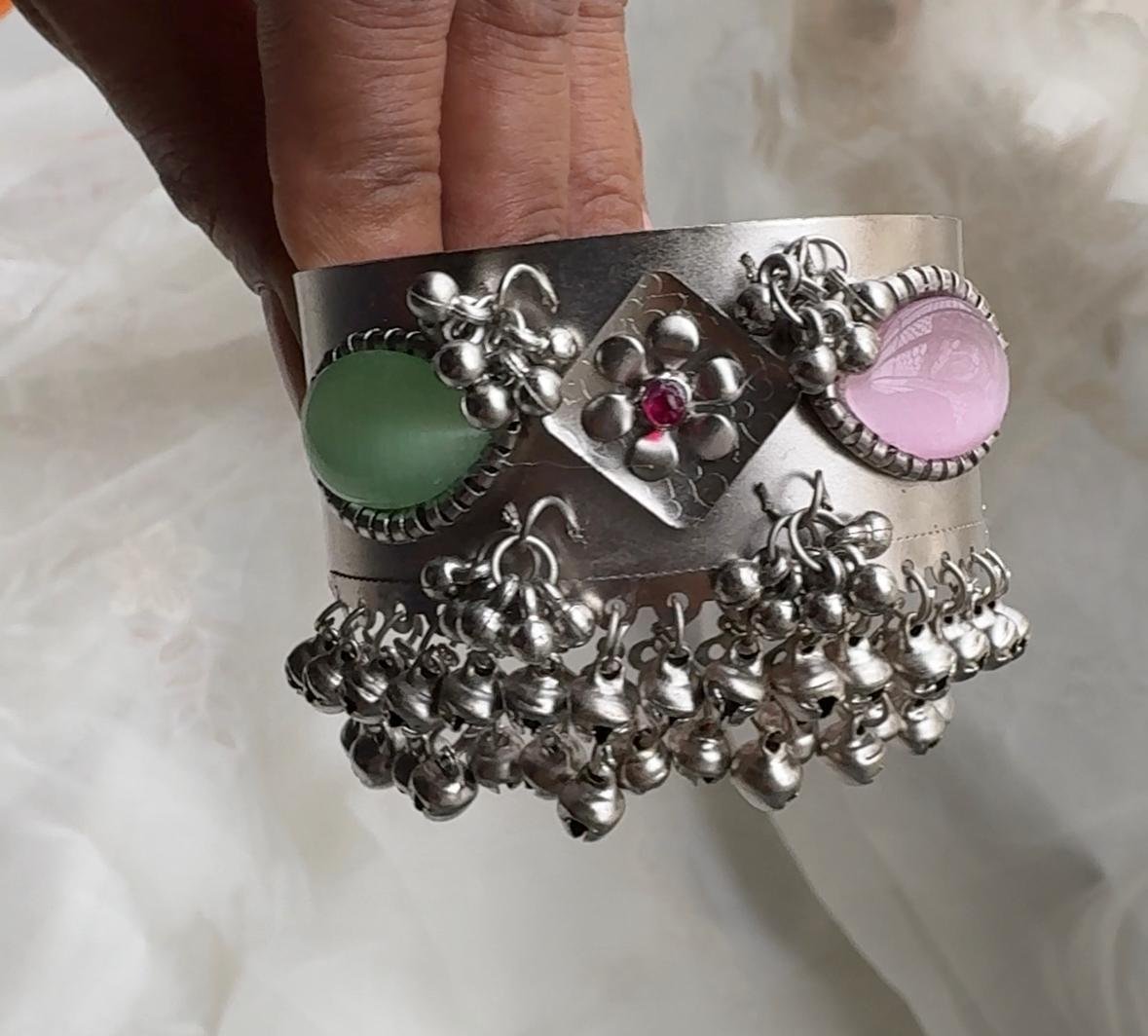 Statement Oxidised Stone Kada