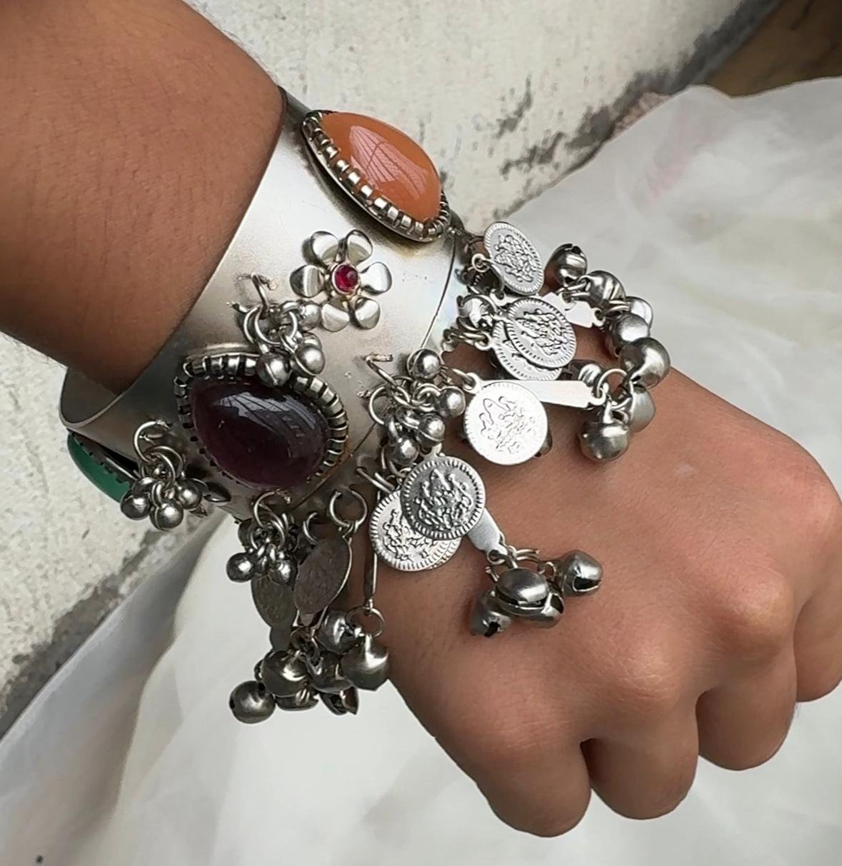 Trendy Oxidised Hanging Kada