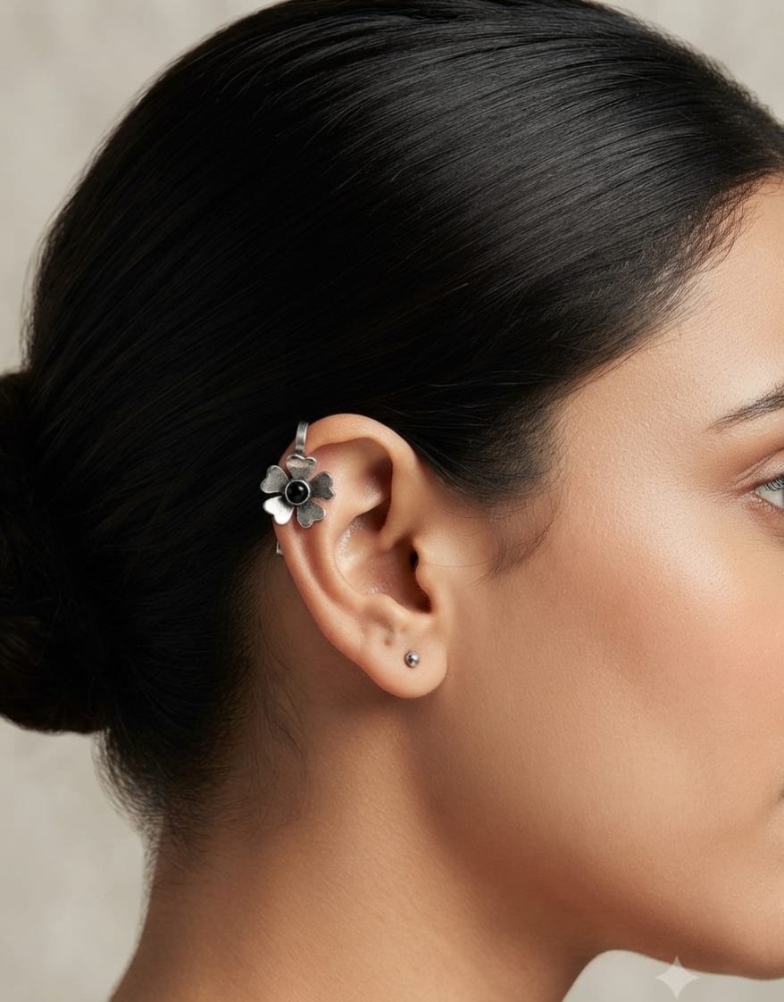 Oxidised Flexible Ear Cuff