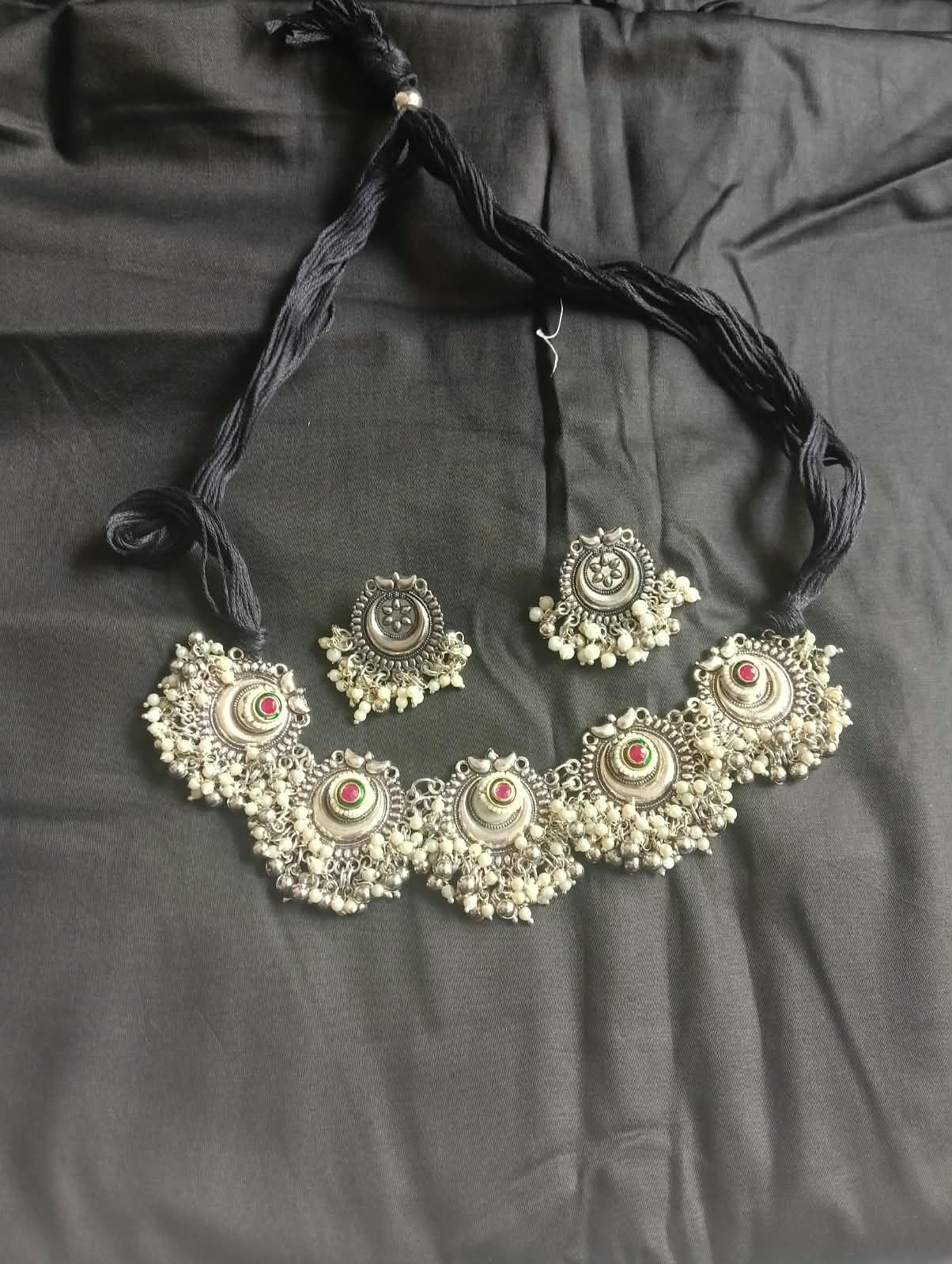 Oxidised Elegant Short Necklace