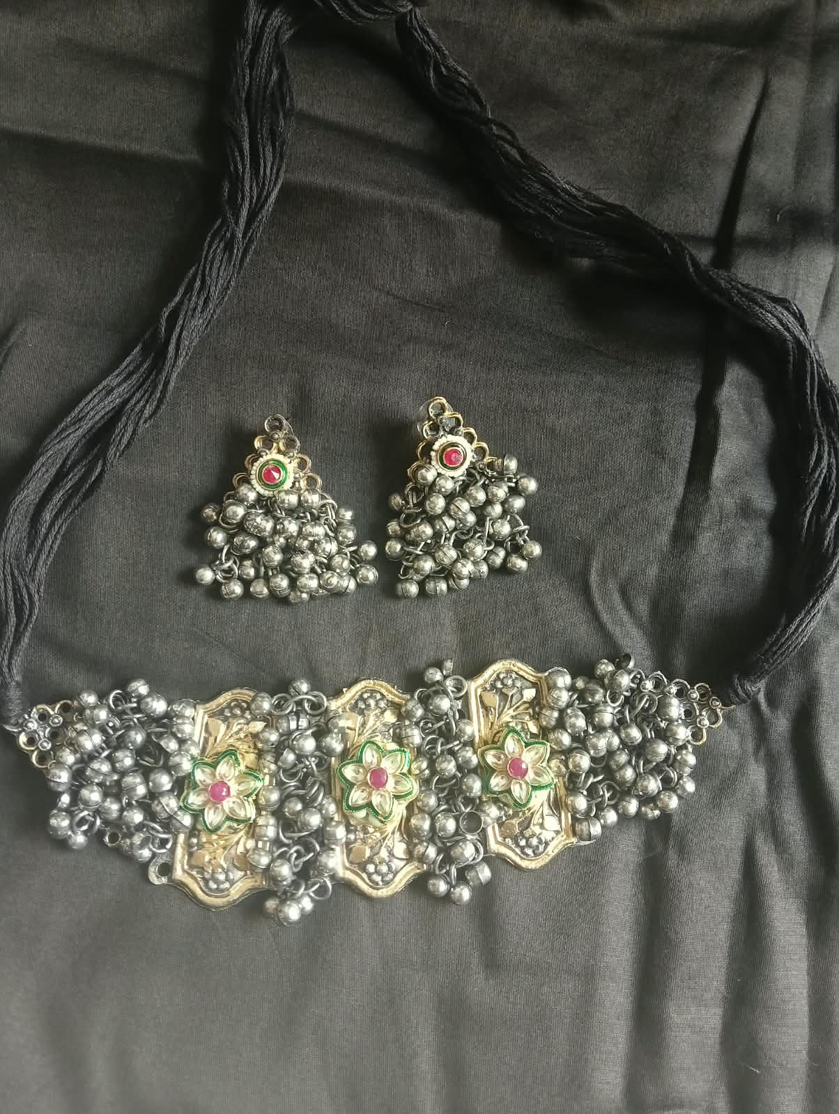 Oxidised Statement Short Necklace